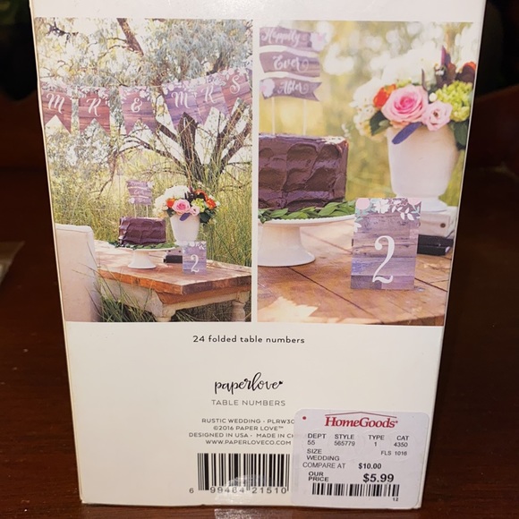 NWT Wedding Decor Unopened Paper Love Set: Mr & Mrs Banner & Table Numbers - Picture 7 of 9
